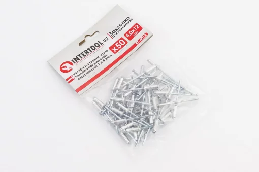 Заклёпки алюминиевые 4х12мм, к-кт 50шт (RT-4012), Витратні матеріали, YQ-703122