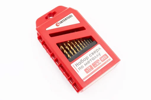 Набор свёрл по металлу 19шт D-1/1,5/2/2,5/3/3,5/4/4,5/5/5,5/6/6,5/7/7,5/8/8,5/9/9,5/10мм HSS Ti (SD-0019), Витратні матеріали,