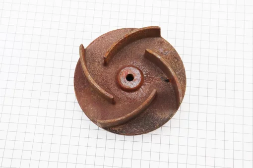 УЦЕНКА Мотопомпа Рабочее колесо (крыльчатка), D-123мм, под вал, d-20мм, 4 лопасти, чугун (ржавое, см. фото), Мотопомпа, YQ-611073