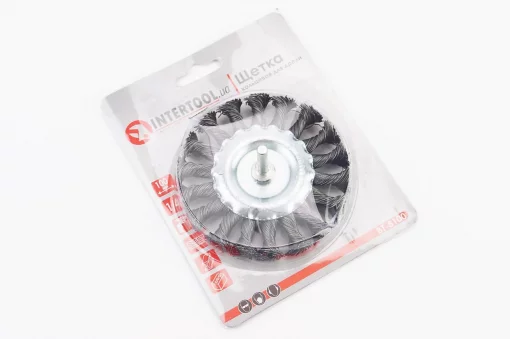 Щётка дисковая со стержнем 1/4", D-100мм из плетёной проволоки (BT-8100), Витратні матеріали, YQ-703142