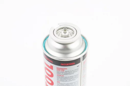Газовый баллон цанговый для горелок, портативных печей "INTERTOOL" изобутан-пропан-бутан 220г (GS-0022), Витратні матеріали,