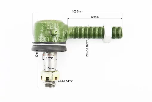 Наконечник рулевой, правая резьба, М16, М14, конус 15-17мм, с маслёнкой DongFeng 240/250 (250.40.035), DongFeng, YQ-615393
