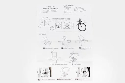 Велокомпьютер 19-функций, беспроводной, 2,8" дисплей с сенсорными кнопками управления, влагозащитный, чёрный (без батареек),