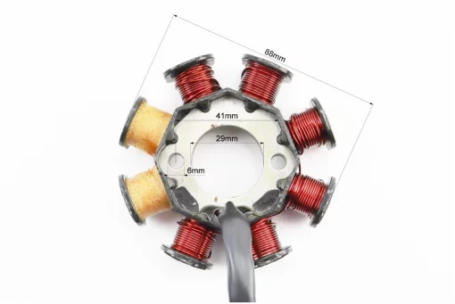 Статор магнето (генератора) (8 катушек разъем "мама 2+2") высота 27мм, 50-100сс 4Т, YQ-309954