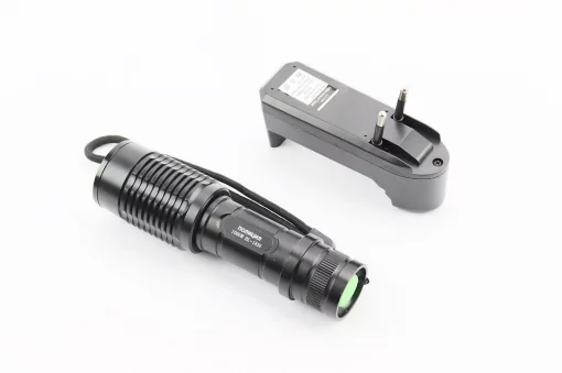 УЦЕНКА Фонарь передний 1 диод 2800 lumen алюминиевый, Li-ion 3.7V 4200mAh с зарядкой, влагозащитный, чёрный BL-1836 (без батареи),