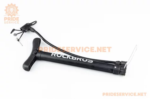 Насос ручной "напольный" пластмассовый, с Т-ручкой, под штуцера Schrader&amp;Presta, чёрный, ВЕЛОІНСТРУМЕНТ, YQ-407272