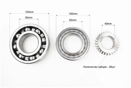 Коленвал R195NM (Dболта-М14x1,5, Dшейки-52мм, H-112мм)+подшипники+шестерня, D190/195N, YQ-604091