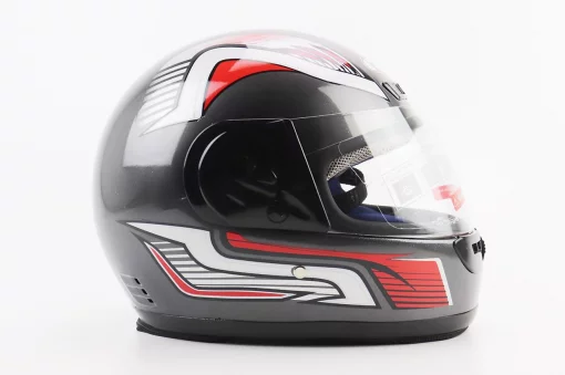 Шлем интеграл с воротом HK-221, серый с рисунком, ШОЛОМИ, YQ-360447