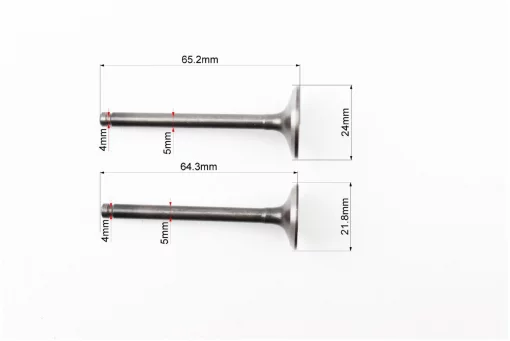Клапана впускной (H-65,2; D-24), выпускной (H-64,3; D-21,8) к-кт 2шт, 125cc, 125-150сс 4Т, YQ-310023