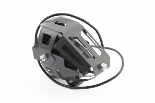 Фара додаткова світлодіодна вологозахисна-LED лінза з обідком "ангельське око" в металевому корпусі, з кріпленням на кермо,