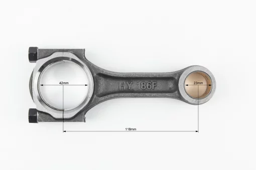 Шатун (D-42мм, d-23мм, L-118мм) ZUBR-186H-WT+вкладыши, D178/186F, YQ-625017