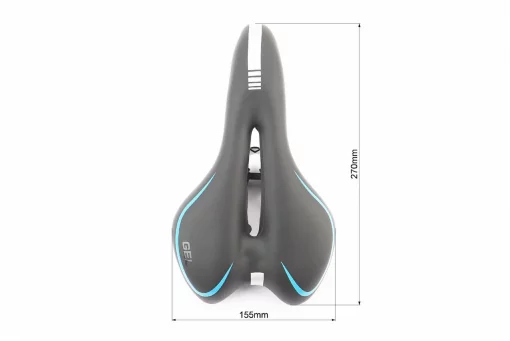 Сиденье MTB 270x155мм, чёрно-серо-синее "GEL" AZ-030, ВЕЛОЗАПЧАСТИНИ, YQ-412131