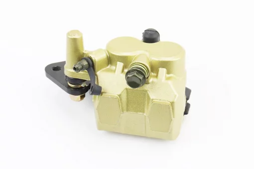 Тормозной суппорт задней системы (двухпоршневой)+колодки тип 3, золотистый, STORM, YQ-317590