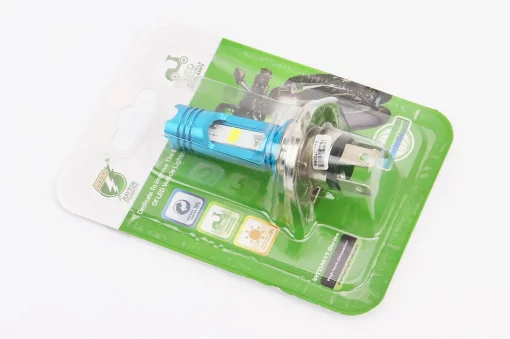 Лампа фары диодная LED-2+1 H4, синяя подсветка (синяя), ЛАМПИ, YQ-354518