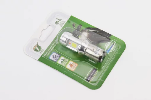 Лампа фари діодна LED-3+1 BA20D (лінза з синім підсвічуванням), ЛАМПИ, YQ-354519