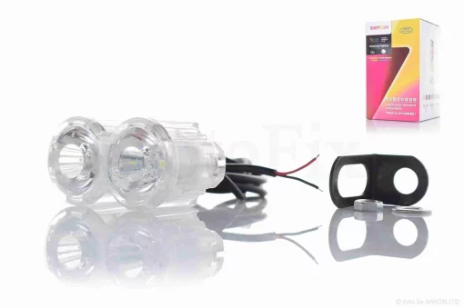 Фара додаткова діодна, міні, 57-30mm, 2 діоди, білий корпус, QT-002089
