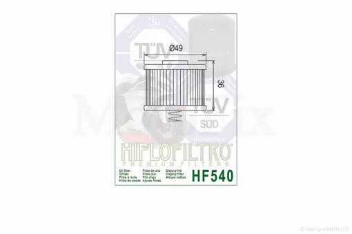 Фильтр масляный мото HF540 D49/H36 "HIFLO" ТАЙЛАНД, QT-003755