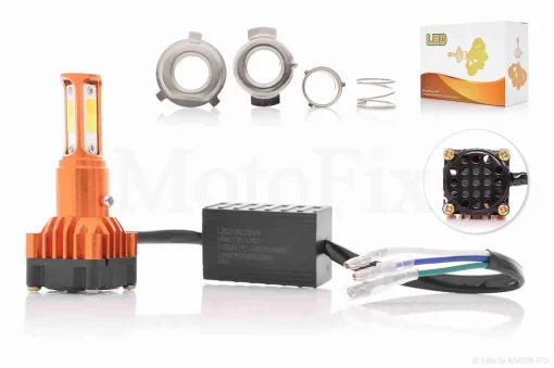 Лампа діодна фари універсальна 3 кристали, 3 перехідники, мама #3, QT-003846