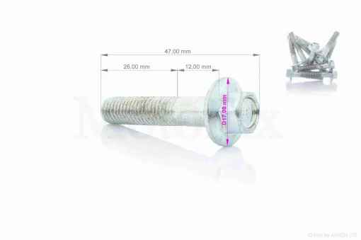 Болт с фланцем M8 L40 (10шт, хром), QT-008738