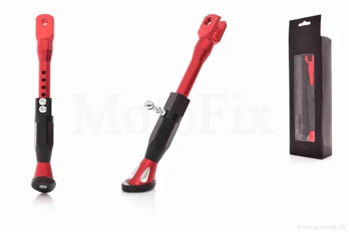 Підніжка стоянкова бічна універсальна, стайлінгова, алюміній, червона, QT-004151