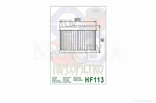 Фильтр масляный мото HF113 D50/H38 "HIFLO" ТАЙЛАНД, QT-004187