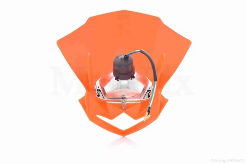 Обтічник з фарою універсальний 35/35W +кріплення помаранчевий, QT-004194