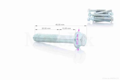 Болт із фланцем M6 L35 (10шт, хром), QT-004384