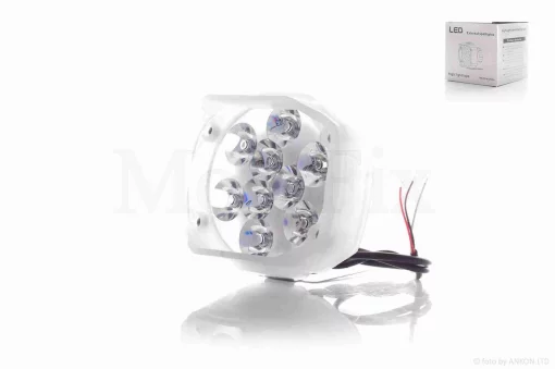 Фара додаткова діодна, квадратна з козирком, 9 діодів, габарит 2 кольори, 4 режими, QT-004447