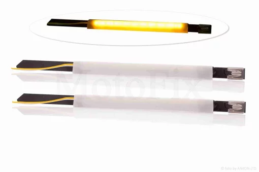 Лента светодиодная (пара) для амортизаторов силикон, металлическая лента (желтая), QT-004454