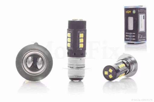 Лампа фары диодная P15D-25-1 12V 35/35W 1 ус, 15 кристаллов "YDY", QT-004919