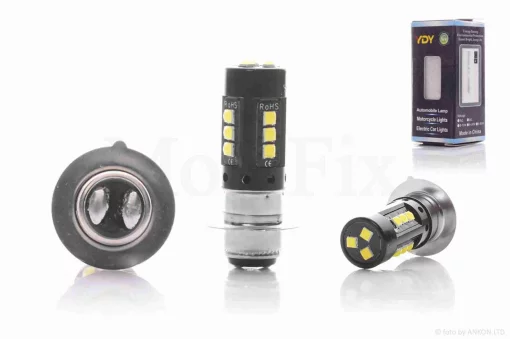 Лампа фары диодная P15D-25-1 12V 35/35W 1 ус, 15 кристаллов "YDY", QT-004919