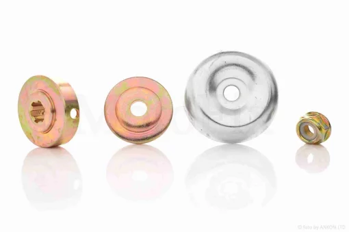 Шайбы нижнего редуктора косы +гайка, фланец прижимной для ножа , QT-005239