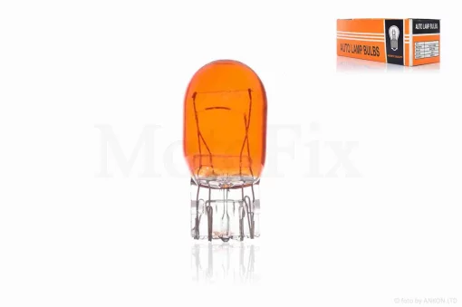 Лампа стопа и габарита T20 безцокольная 12V 21/5W оранжевая, QT-021778