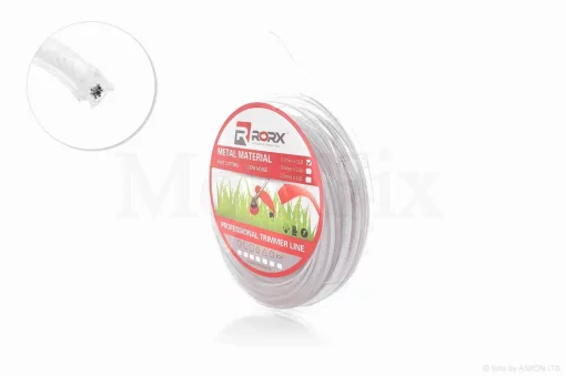 Леска косы (бухта) армированная (сталь) 2.7mm квадрат 40m "RORX", QT-005589