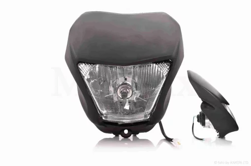 Обтічник з фарою універсальний 35/35W чорний мат, QT-005614