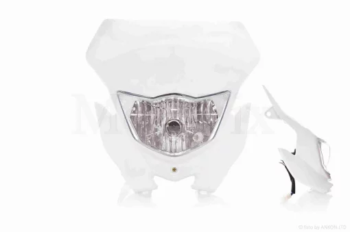 Обтічник з фарою універсальний 35/35W +габарит #2 білий, QT-005628