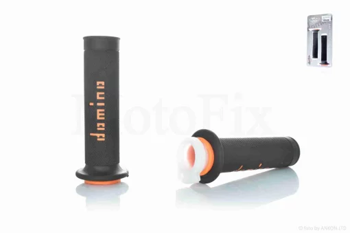 Грипси (ручки керма) універсальні #5 "DOMINO" (чорно-жовтогарячі), QT-022138