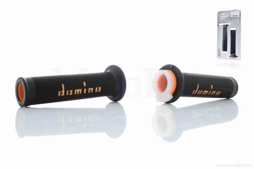 Грипси (ручки керма) універсальні #5 "DOMINO" (чорно-жовтогарячі), QT-022138