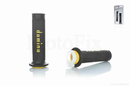 Грипсы (ручки руля) универсальные #5 "DOMINO" (черно-желтые), QT-022139