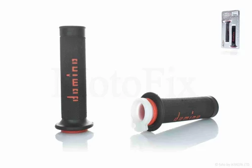 Грипси (ручки керма) універсальні #5 "DOMINO" (чорно-червоні), QT-022142