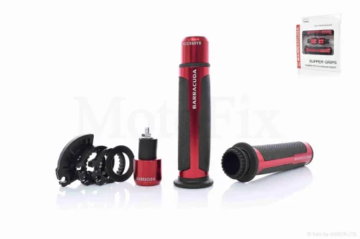 Грипси (ручки керма) універсальні "BARRACUQA" #HP6 (червоні), QT-022146