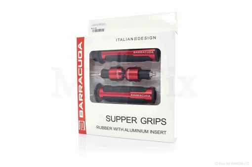 Грипси (ручки керма) універсальні "BARRACUQA" #HP6 (червоні), QT-022146