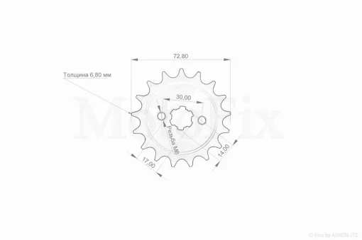 Зірка трансмісії передня Delta 428-17 "SDTW" (white), QT-005894
