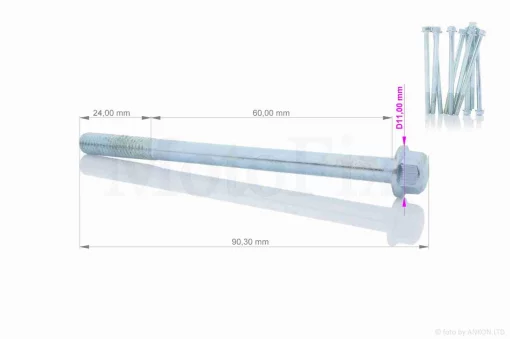 Болт із фланцем M6 L85 (10шт, хром), QT-010654