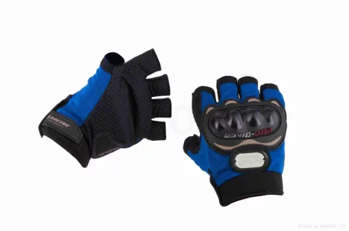Рукавички мото "PRO BIKER" MCS-04 без пальців, M, сині, QT-010898