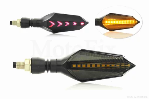 Повороти діодні пара #D-138 гнучка ніжка, динамічні, з червоним габаритом, QT-011217