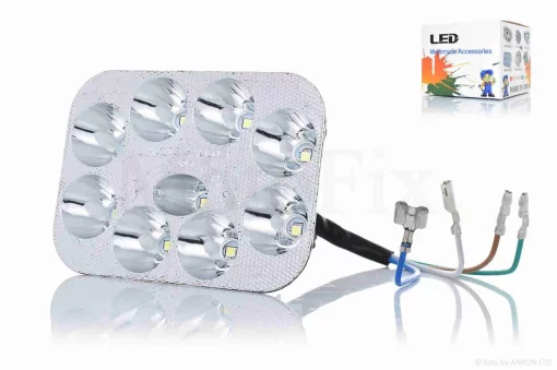 Модуль світлодіодний у фару (вставка) прямокутний, 15 діодів без скла з габаритом, 90-65мм, QT-017782