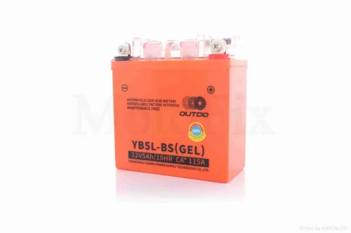 Акумулятор GEL 12V 5A 119-60-129mm, високий 12N5L-BS (YB5L-BS) "OUTDO" 2025, QT-011444