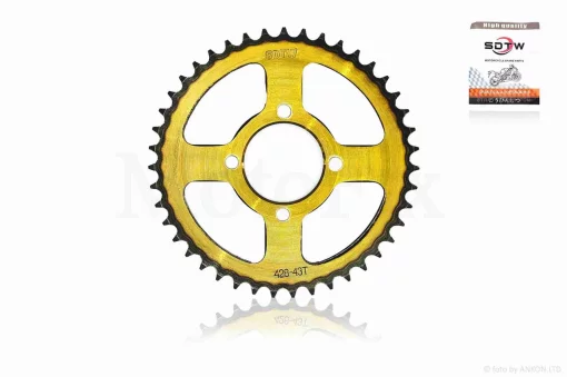 Звезда трансмиссии задняя 4-68/48, d52, D177 428-43T AX100 "SDTW" (gold/black), QT-028995