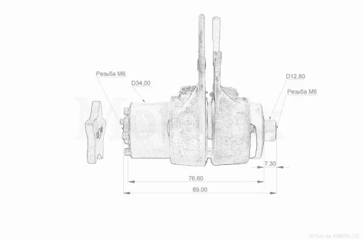 Вал переключения передач копирный ATV 125 +вилочки, QT-024251